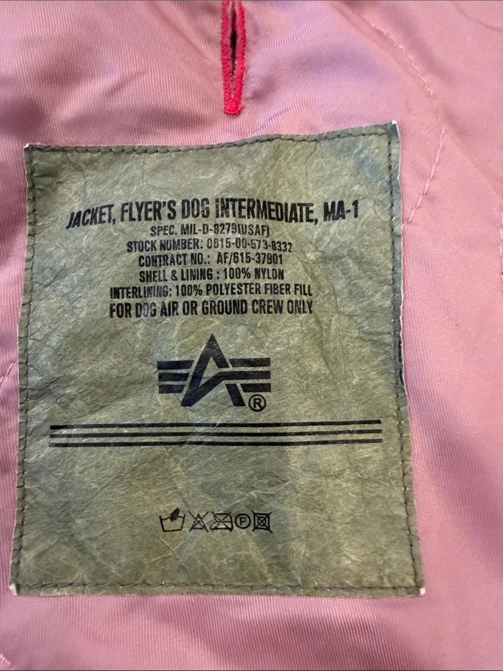 Alpha Industries Red Dog Jacket with Air Alpha Ace Patch